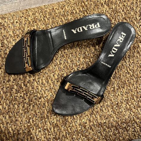 prada womens mule heels|Prada kitten heel mules.